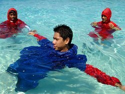 poncho cape blue red pals boracay