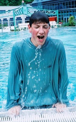 hoodie in the pool